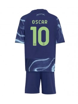 Billige Ajax Oscar Gloukh #10 Bortedraktsett Barn 2025-26 Kortermet (+ Korte bukser)